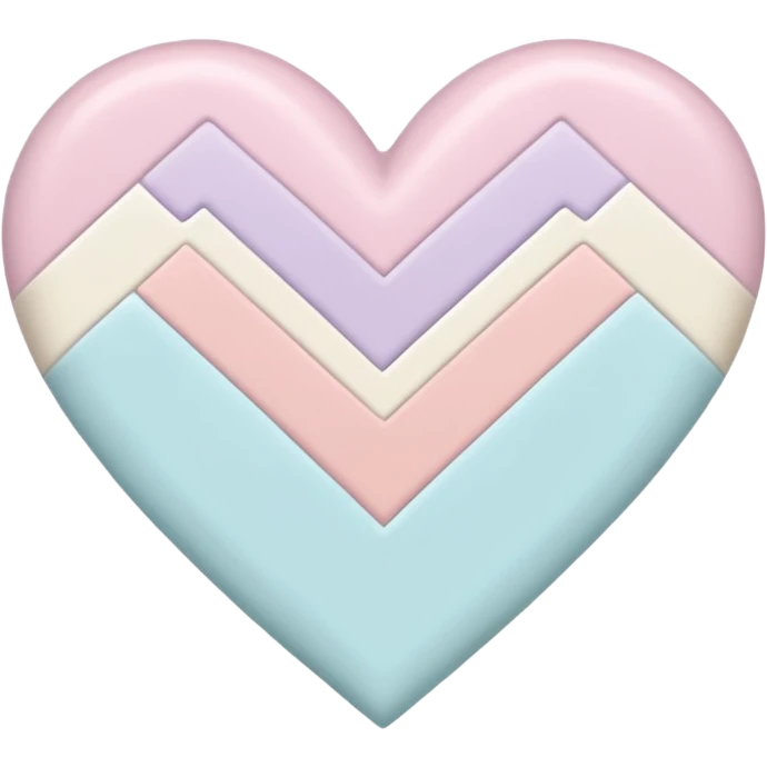 white heart with pastel zigzag pattern emoji