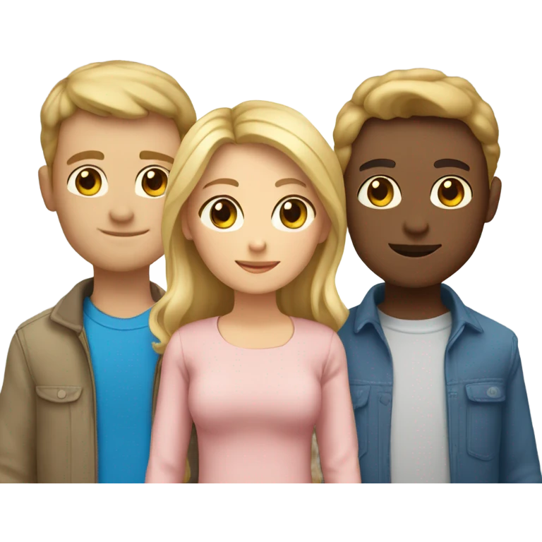 create an Family, A mother with Brown hair an Brown eyes , a father with blonde hair und Blue eyes, two Boys with blonde hair an Brown eyes  emoji