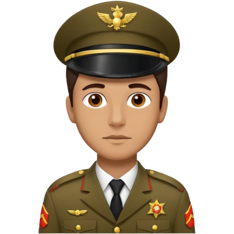 I want you to create an emoji of a spanish sergeant,  He should be a young guy with dark brown hair, brown eyes, his skin color like he’s tan  emoji