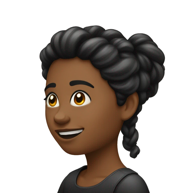 una chica  con una bincha con pelo negro emoji