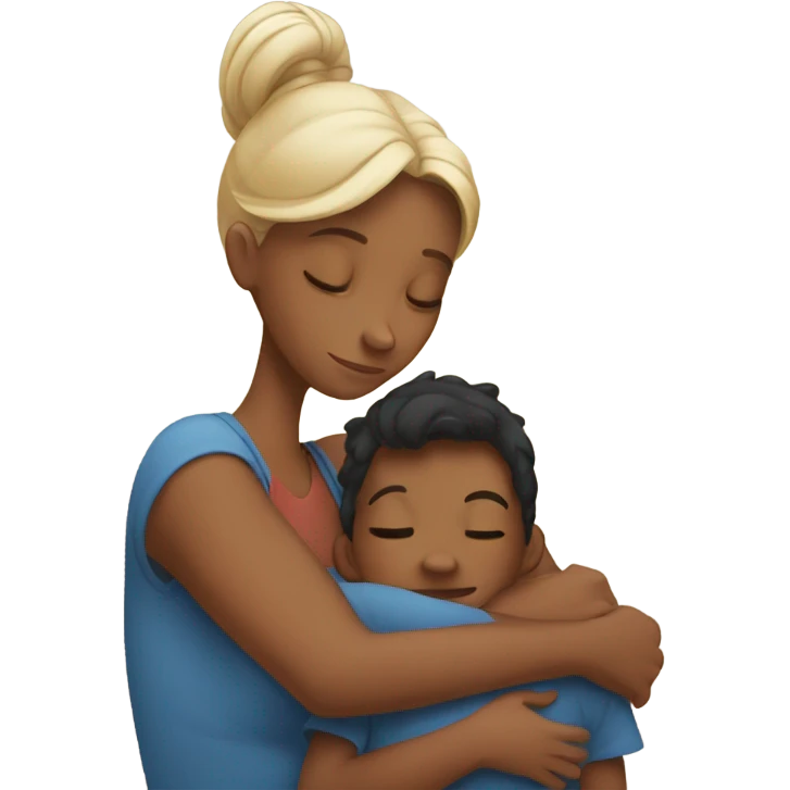 Mother hug her son emoji