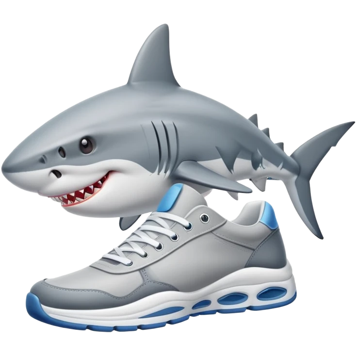 Un tiburón con zapatillas  emoji