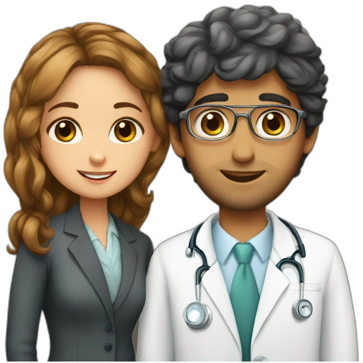 Jewish girl friend with ophthalmologist long Arabic boy emoji