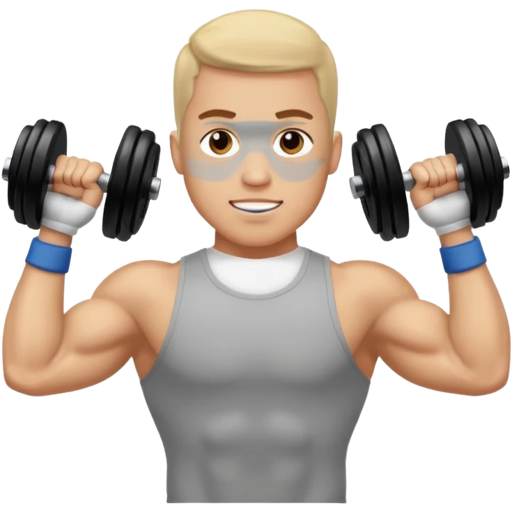 ligth man exercising with weights emoji