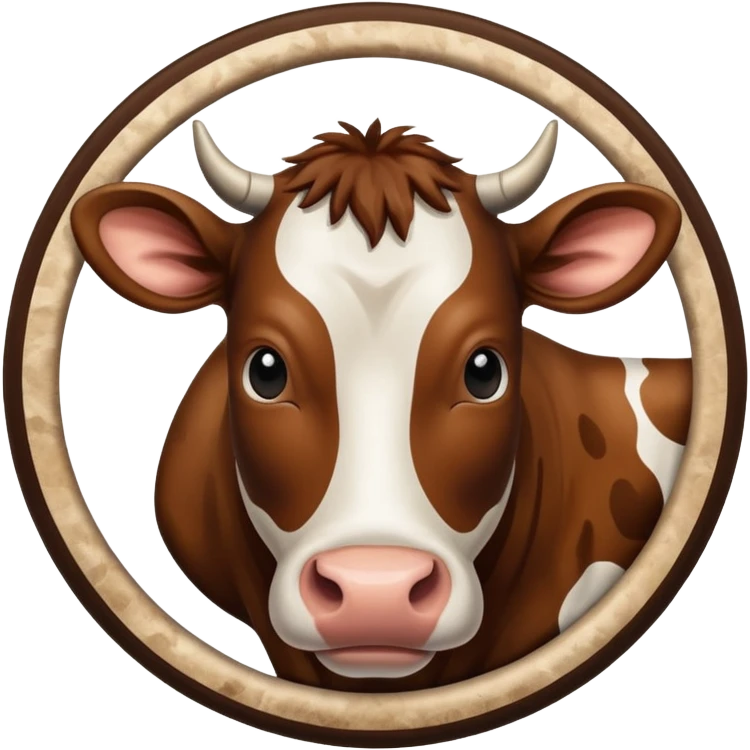 circle filled with cow skin print emoji