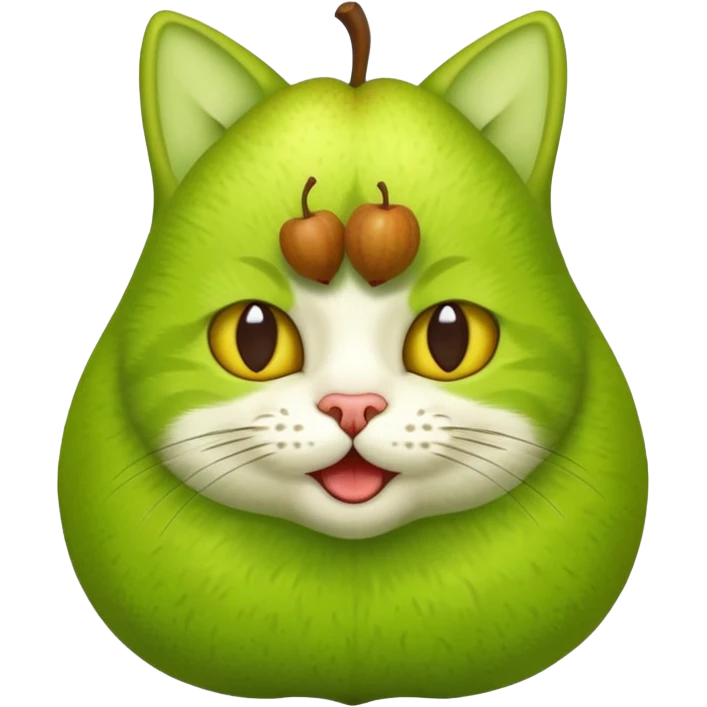 katze mit birne zwischen den zähnen  emoji