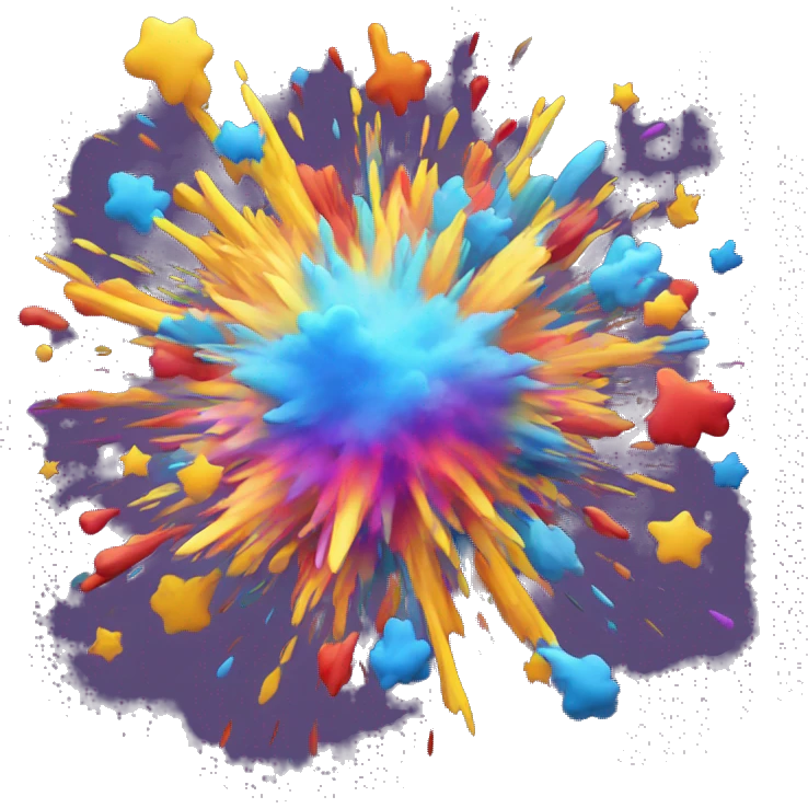 colorful explosion emoji