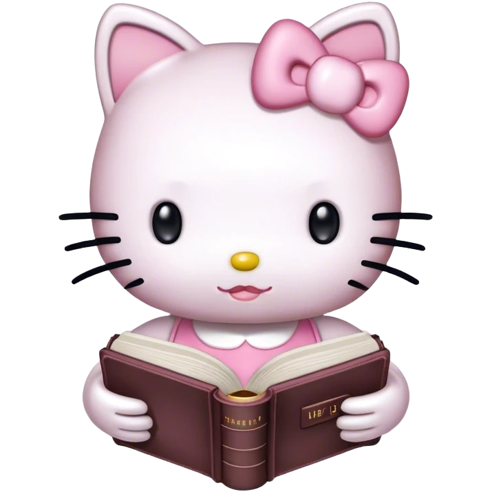 Hello Kitty with a light pink holy bible emoji