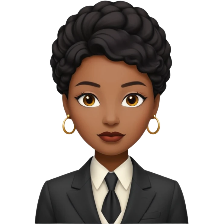 black queen with suit emoji