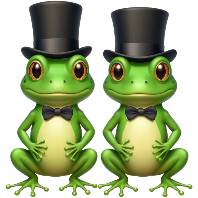 frogs with tophats emoji