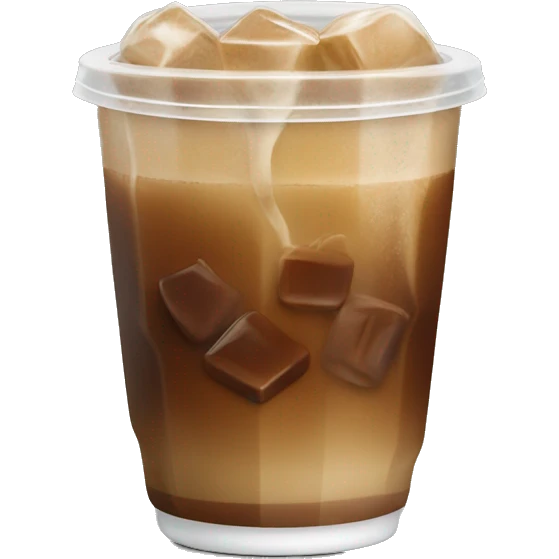 Starbuck ice coffee with ice cubes emoji