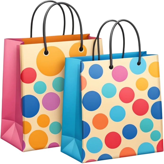 2 beautiful shopping bag with details emoji