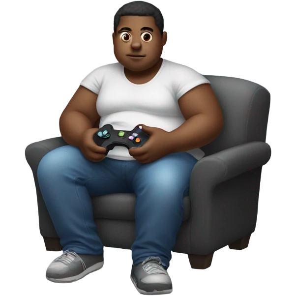 Chubby black person playing video games emoji