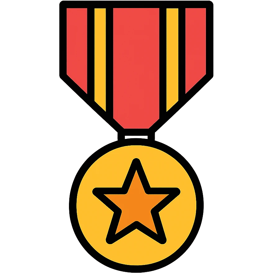 Military medal with ribbon emoji