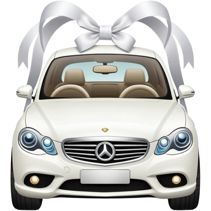 luxury car with wedding decorations, horizontal emoji