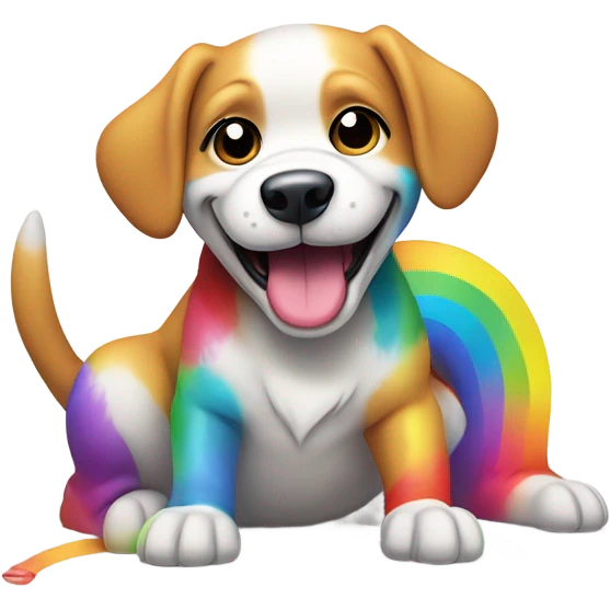 Dog pooping rainbows  emoji