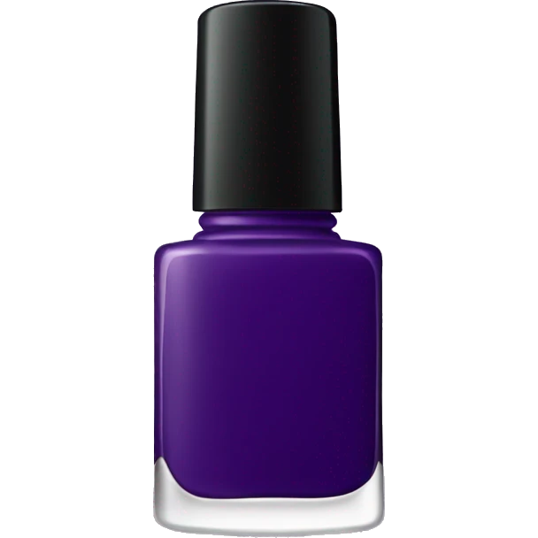 Dark purple bottle of nail polish with black lid emoji