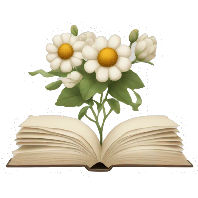 book with neutral florals emoji