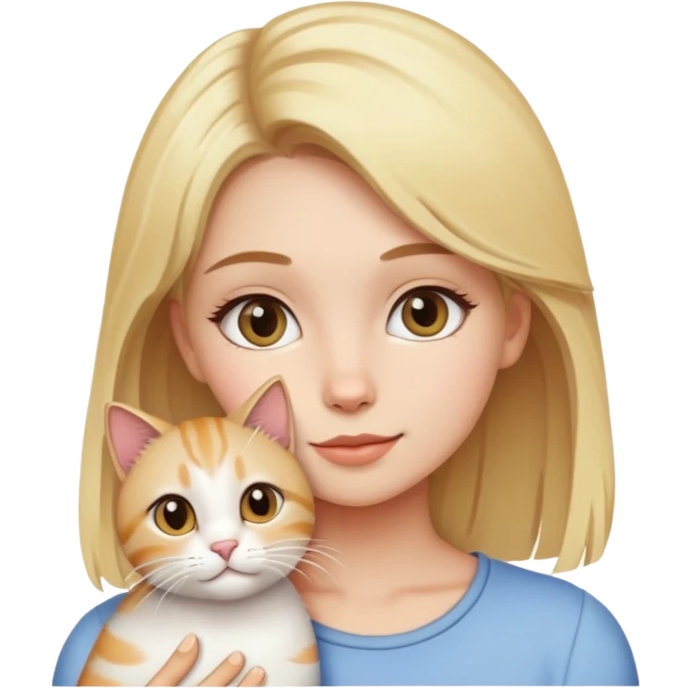Gato con una chica rubia emoji