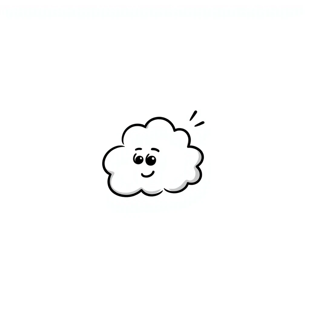 fluffy white cloud emoji