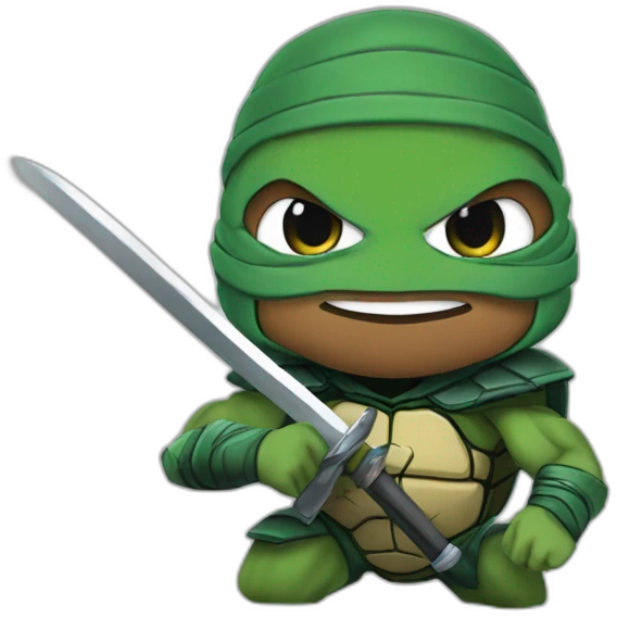 Kylian Mbappé as a ninja turtle emoji
