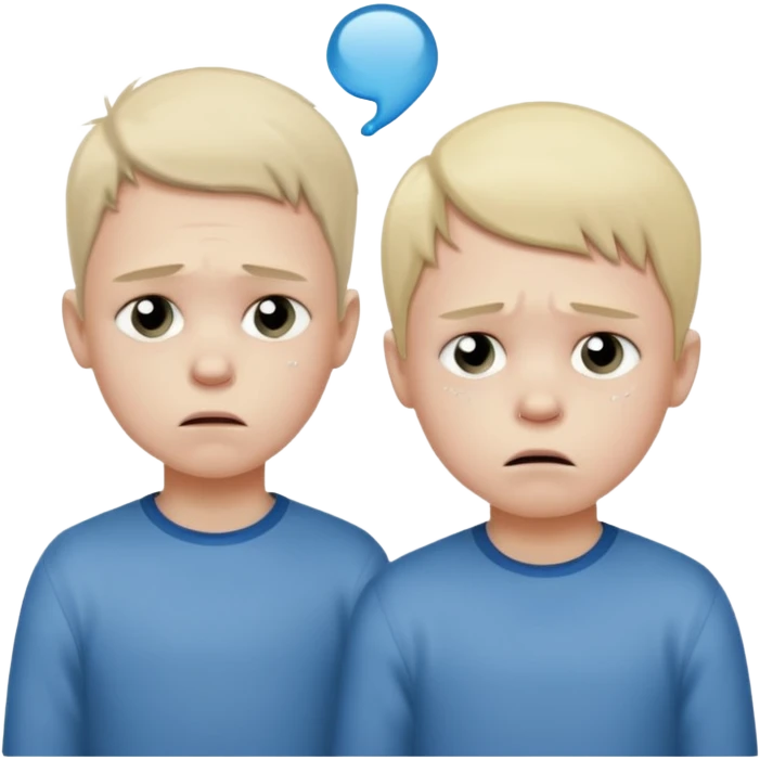 8 years old and 6 years old brothers feeling sad emoji