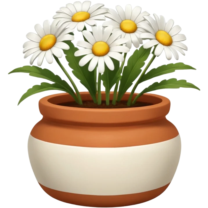 Small pot with blooming daisies emoji