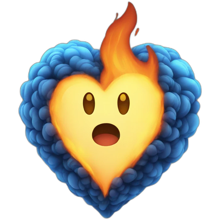 Blue fire heart emoji