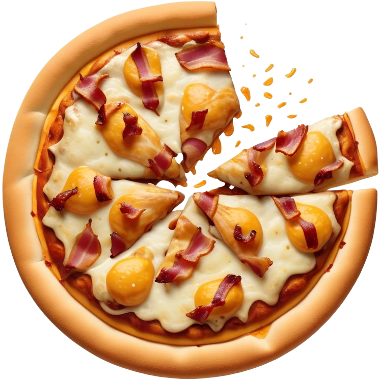 Bbq chicken pizza with bacon and cheddar cheese emoji