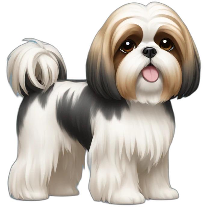 Dog Shih Tzu with long coat full-height  emoji