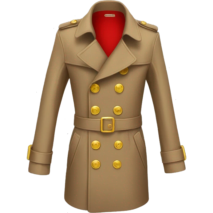 Red ring trench coat with gold buttons  emoji