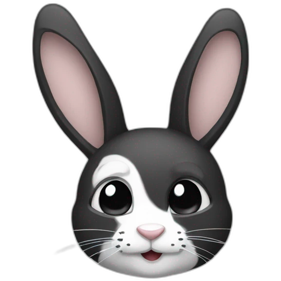 lapin noir et blanc emoji