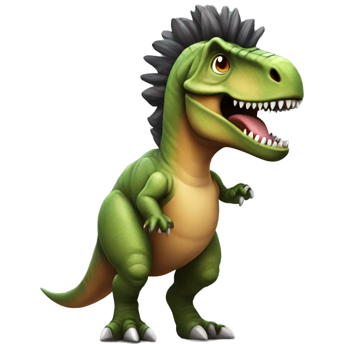T-Rex with a Mohawk emoji