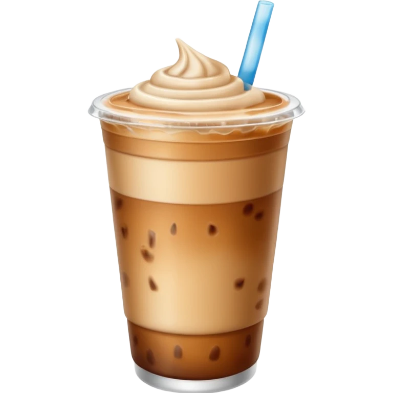 Iced latte without cream and in a plastic cup  emoji