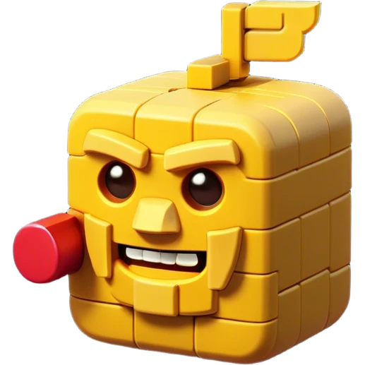 Clash of Clans aesthetic: Cinematic Playful Pixel 3D Key Portrait Emoji, rendered in a 3D vector-style similar to standard emojis with minimal shading and bold, simplified shapes. A compact, distinct form with signature details, softly glowing with a pixelated adventure charm. Simplified yet unmistakably iconic, highly detailed and consistent, glowing with a soft radiance and high shine. Stylized with a touch of classic pixel-art charm and a soft glowing outline, capturing the essence of a beloved gaming relic with a friendly, playful manner! emoji