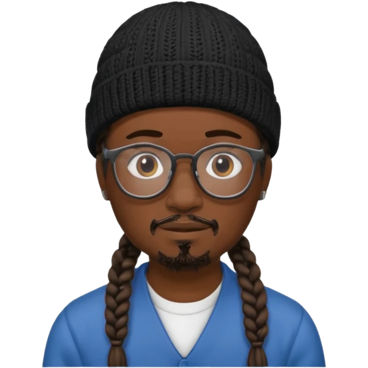 man with braids glasses beanie and goatee emoji