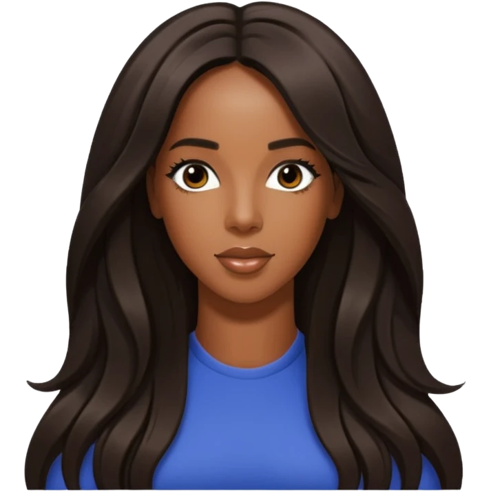 Kelly Rowland with long hair emoji
