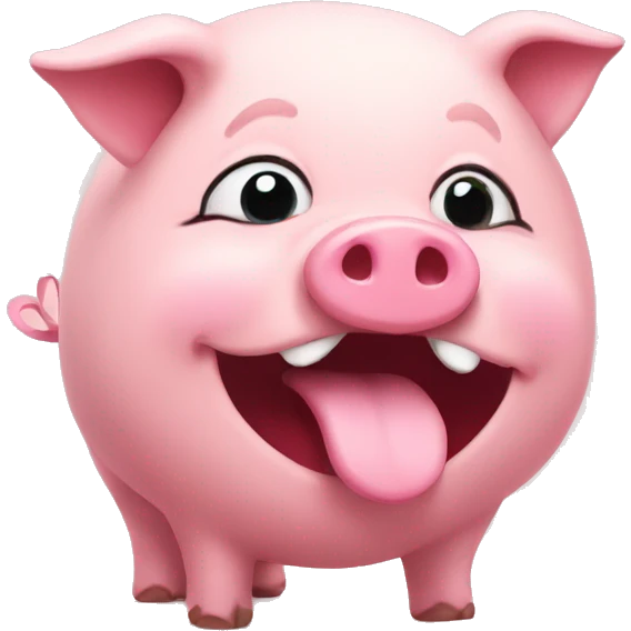 Piggy with kitty in love emoji