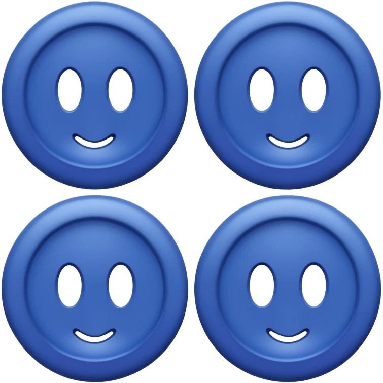 dark periwinkle colored button with four holes  emoji