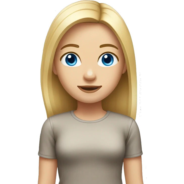 girl with blue eyes shoulder-length blond straight hair, emoji should include shoulders emoji