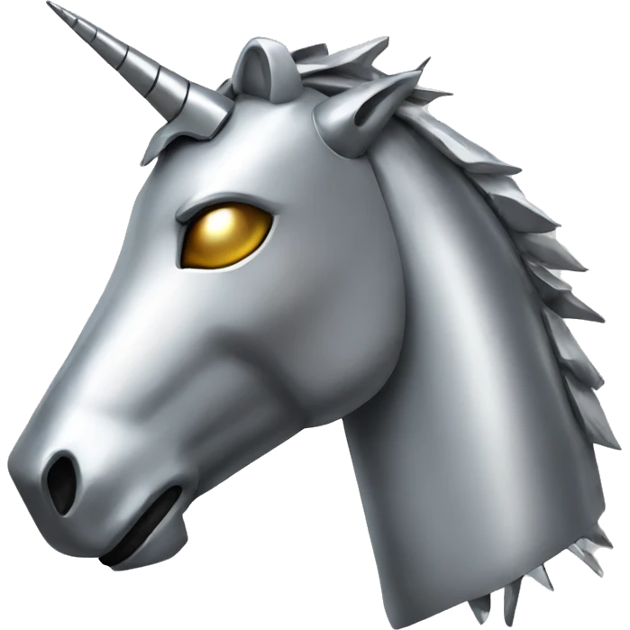 metal unicorn robot emoji