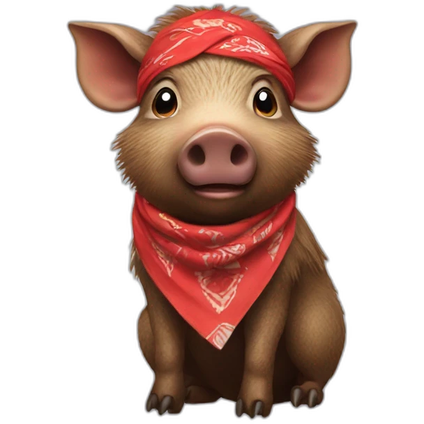 wild boar with bandana emoji