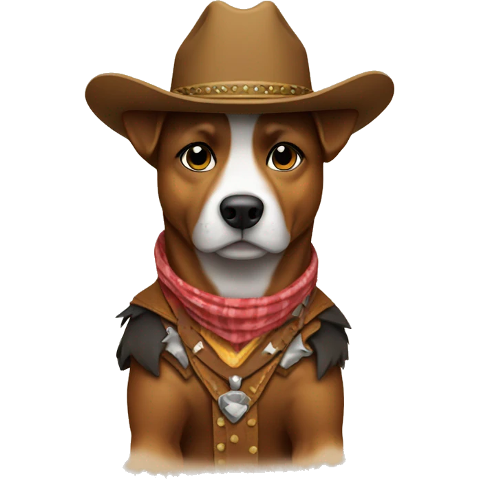 Dog in a western themed outfit emoji