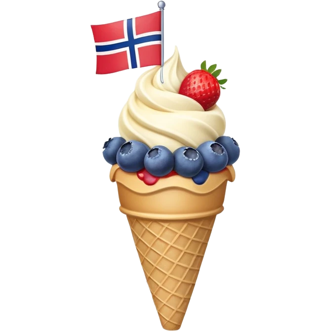 ice cream with Norwegian flag for 17th of May emoji