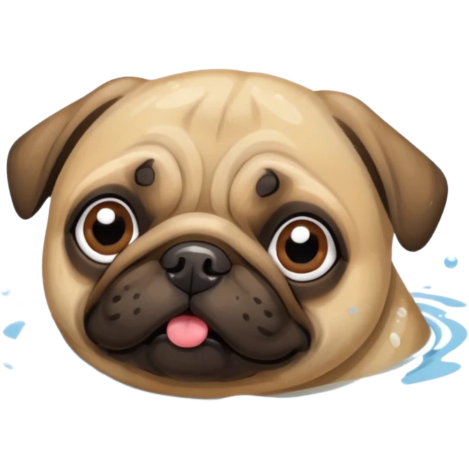 Pug  nadando emoji