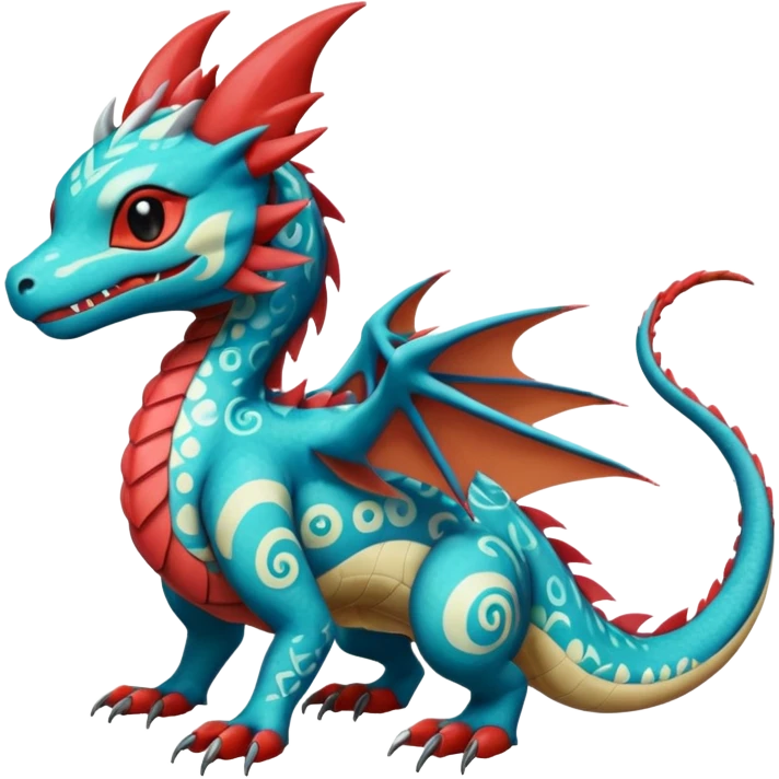  exotic tropical ornate dragonic Asian painted cyber-Sleuth-Loyd-Garmaddon-Litten-Linoone-Noibat-Fakémon-Pokémon-Vernid-creature emoji