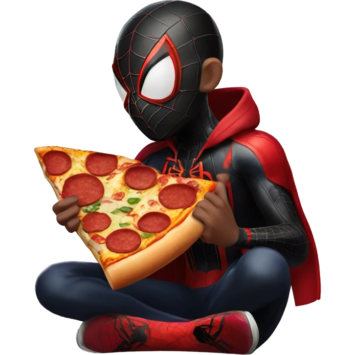 Miles morales eat pizza emoji