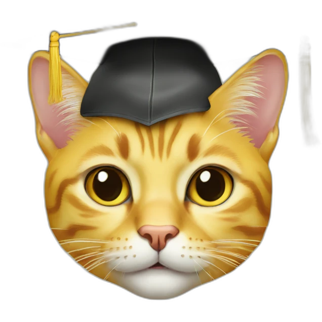 yellow-cat-with-glasses-and-with-mortarboard-on-its-head emoji