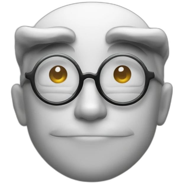un visage rond avec des lunettes emoji