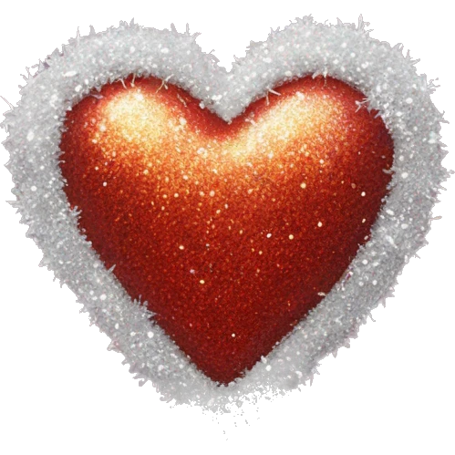 Glitter Christmas heart  emoji